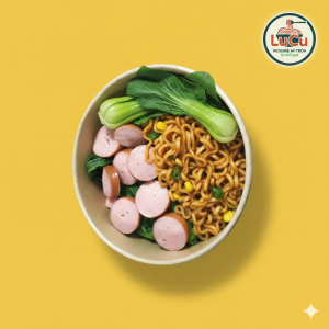 Mì trộn xúc xích