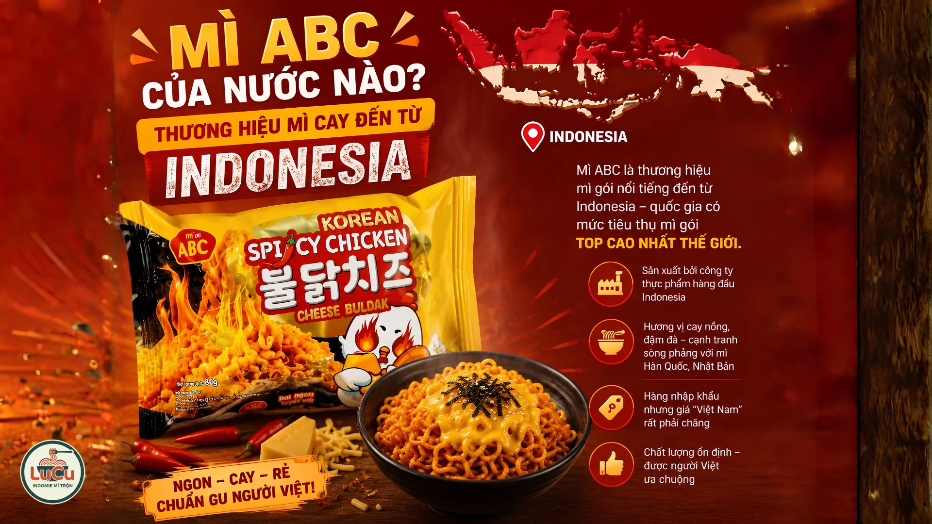 Mì ABC của nước nào – Thương hiệu mì cay đến từ Indonesia