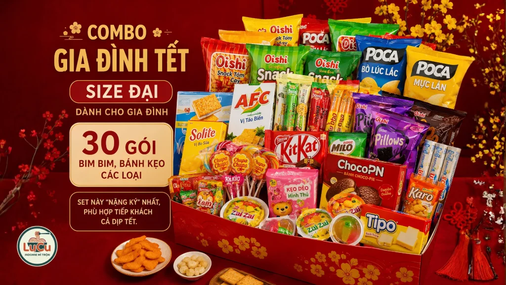 Set quà tết gia đình kết hợp hạt điều rang muối lành mạnh
