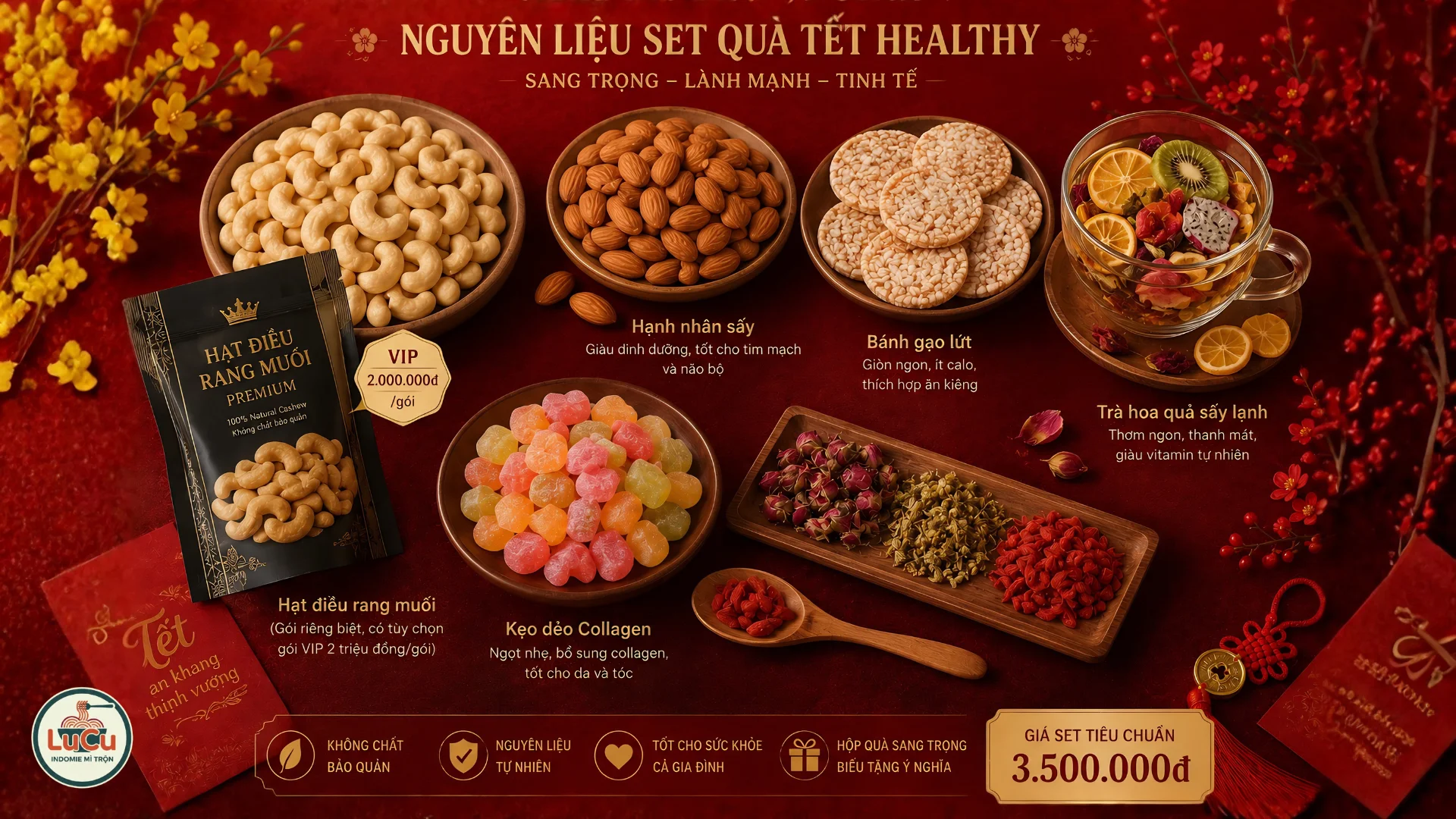 Set quà tết healthy 2027 với các món ăn vặt sạch và lành mạnh