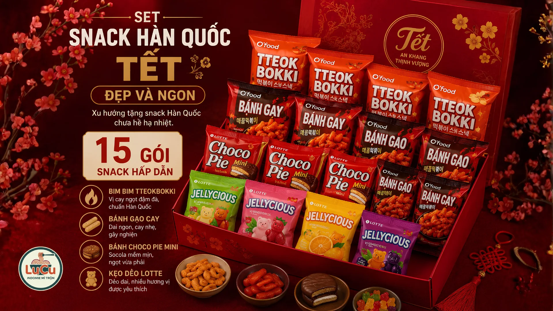 Set đồ ăn vặt tết Hàn Quốc đẹp và ngon